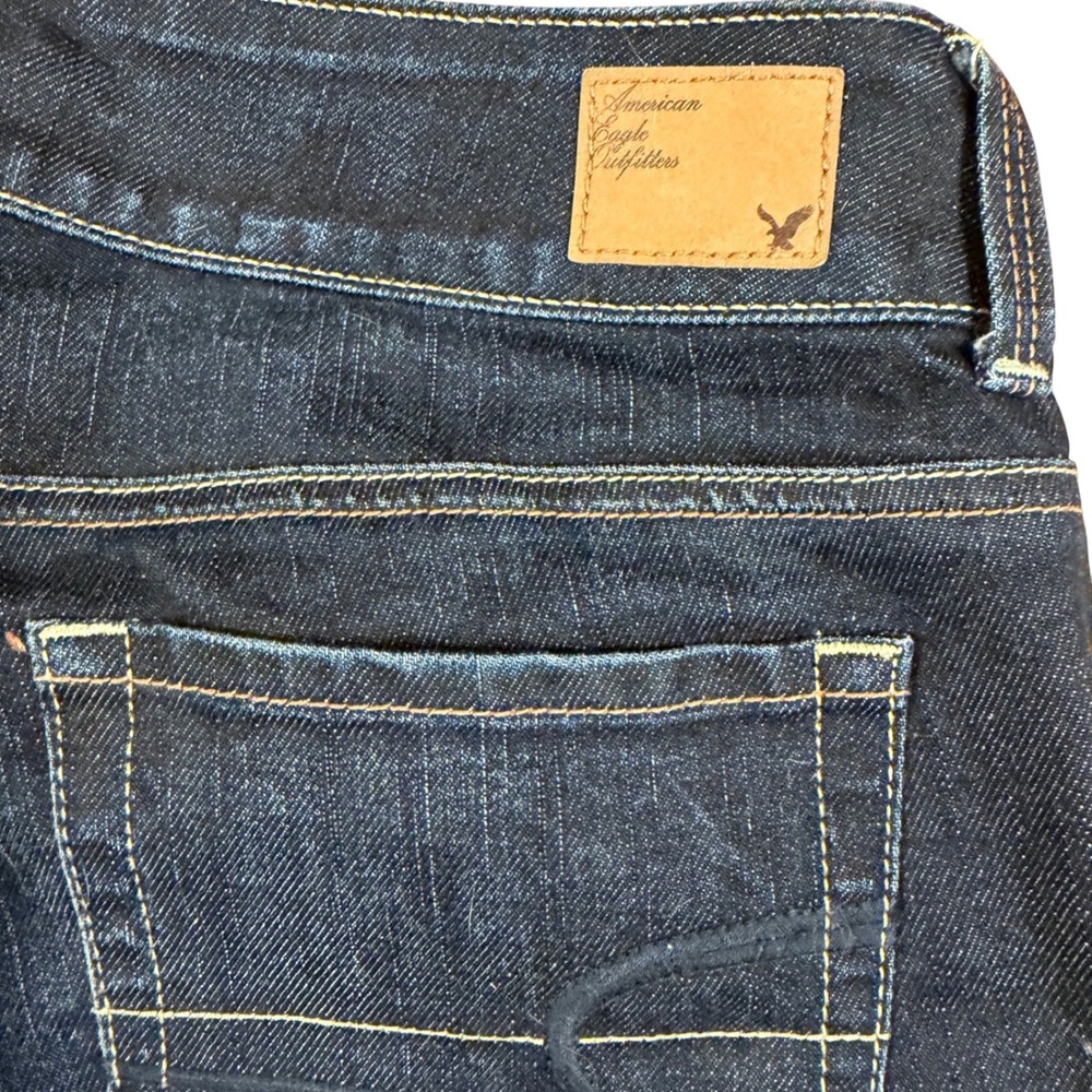 American Eagle Artist Jeans Womens 8 Regular Dark Wash Stretch Denim Flare Blue - Picture 8 of 9